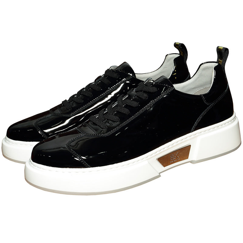 Men's Shoes Leather Flat Sole Shoes Men''s Simple And Versatile Lace Up
