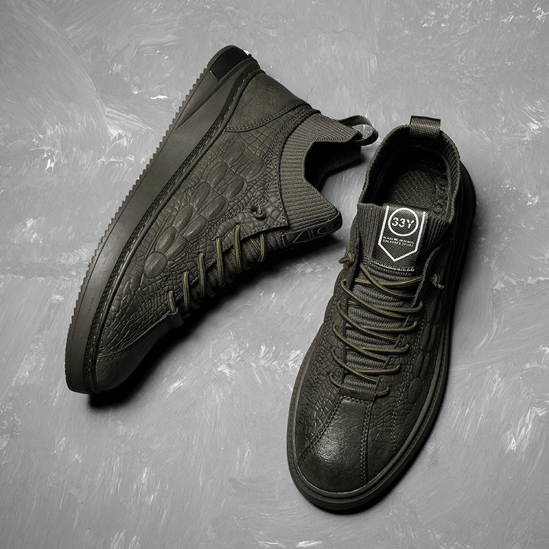 Men's Shoes Autumn And Winter Korean Version Versatile Trend Middle Top