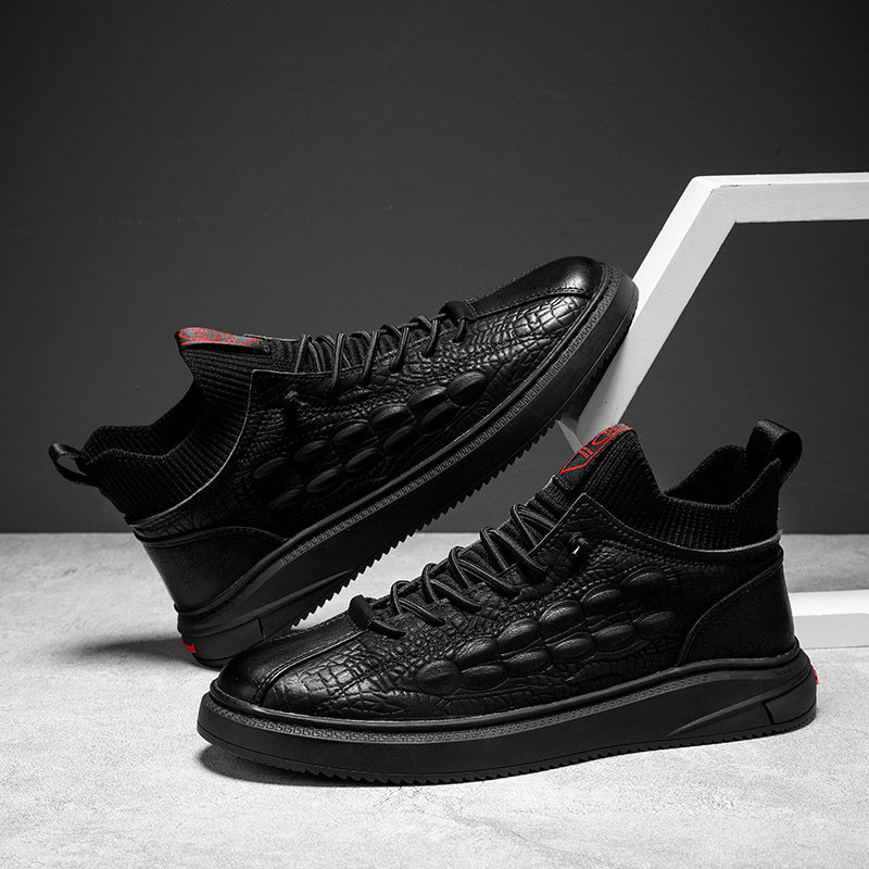Men's Shoes Autumn And Winter Korean Version Versatile Trend Middle Top