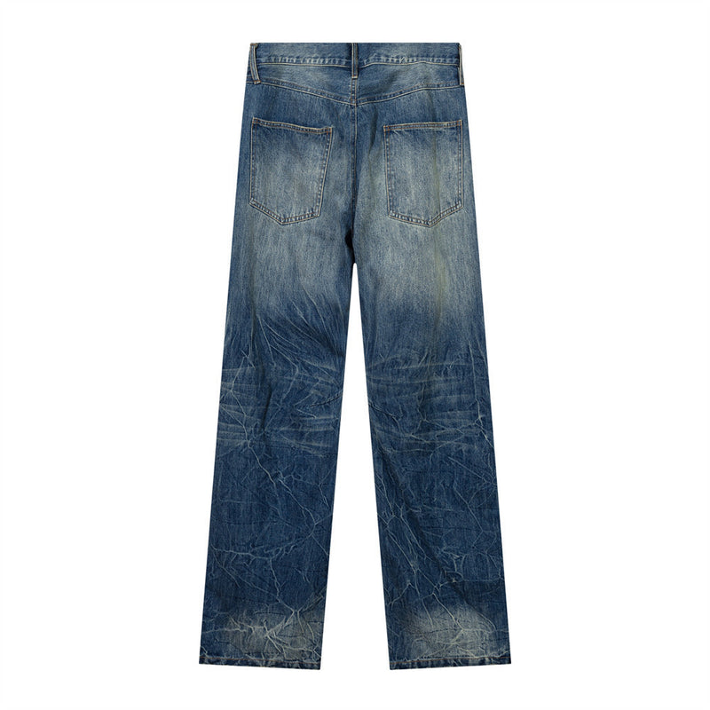 Ripped Washed Wear-white Jeans For Men
