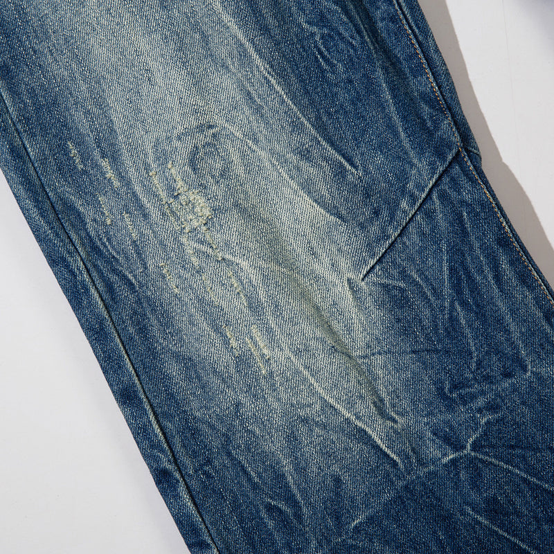 Ripped Washed Wear-white Jeans For Men