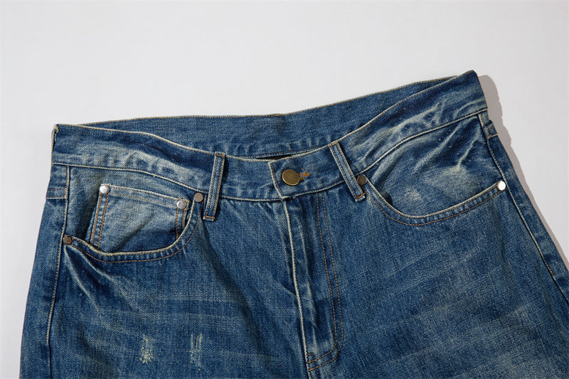Ripped Washed Wear-white Jeans For Men