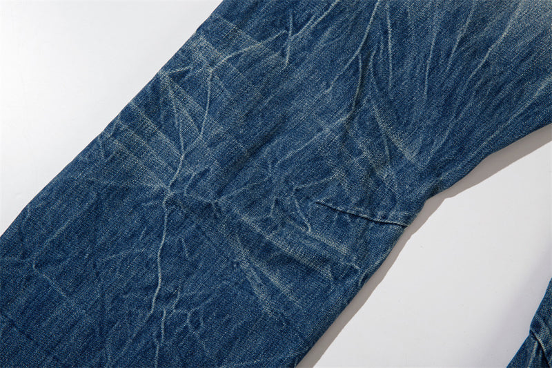 Ripped Washed Wear-white Jeans For Men